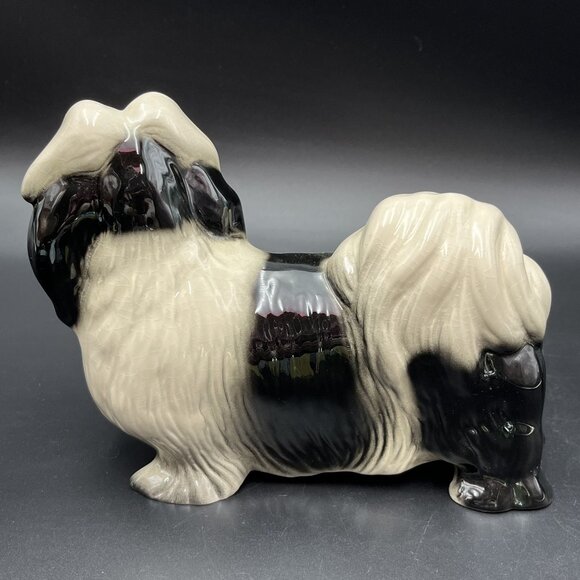 Coopercraft England Shih-Tzu / Lhasa Apso Black & White Ceramic Figurine - Picture 4 of 12
